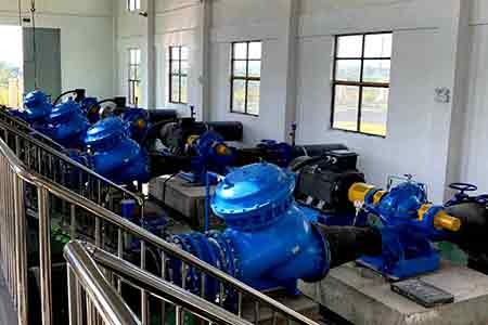 KPS系列單級雙吸離心泵在江西湖口潤泉城鄉(xiāng)一體化供水項目使用現(xiàn)場