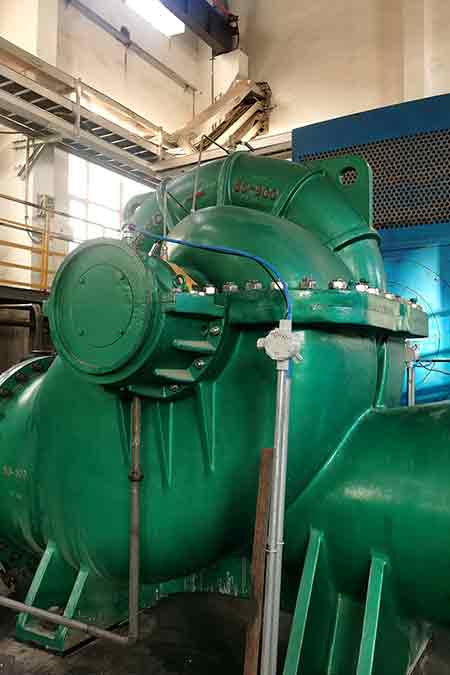 KPS系列單級雙吸離心泵在鄂爾多斯新航能源有限公司循環(huán)水泵節(jié)能改造使用現(xiàn)場